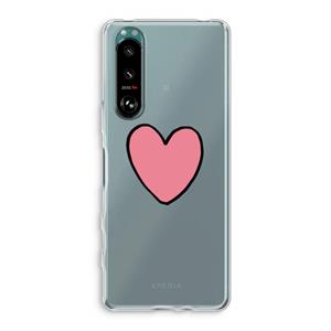 CaseCompany Hartje: Sony Xperia 5 III Transparant Hoesje
