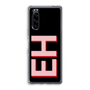 CaseCompany Monogram: Sony Xperia 5 Transparant Hoesje