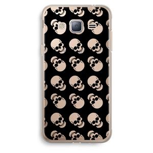 CaseCompany Musketon Skulls: Samsung Galaxy J3 (2016) Transparant Hoesje