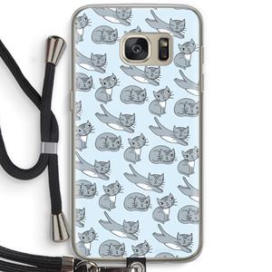 CaseCompany Poezen: Samsung Galaxy S7 Transparant Hoesje met koord