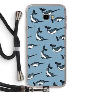 CaseCompany Narwhal: Samsung Galaxy J4 Plus Transparant Hoesje met koord