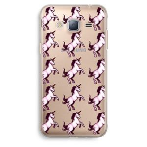 CaseCompany Musketon Unicorn: Samsung Galaxy J3 (2016) Transparant Hoesje