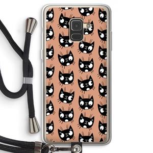 CaseCompany Kat: Samsung Galaxy A8 (2018) Transparant Hoesje met koord