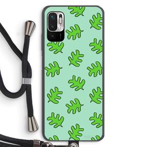 CaseCompany Groene blaadjes: Xiaomi Redmi Note 10 5G Transparant Hoesje met koord