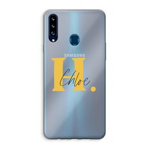 CaseCompany Amber Script: Samsung Galaxy A20s Transparant Hoesje