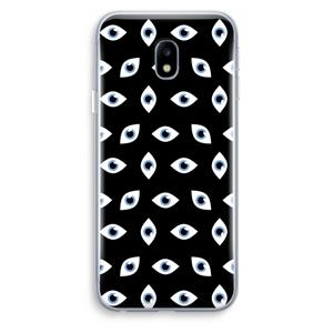 CaseCompany Eyes pattern: Samsung Galaxy J3 (2017) Transparant Hoesje