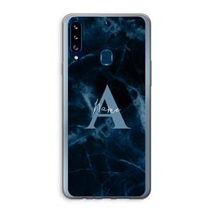 CaseCompany Midnight Marble: Samsung Galaxy A20s Transparant Hoesje