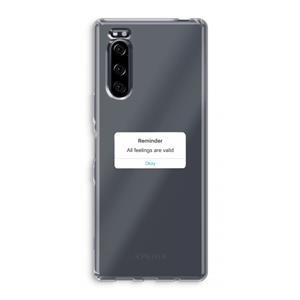 CaseCompany Reminder: Sony Xperia 5 Transparant Hoesje