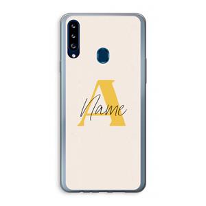 CaseCompany Amber Script: Samsung Galaxy A20s Transparant Hoesje