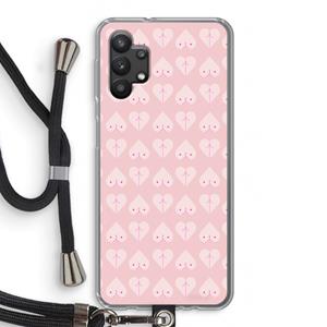 CaseCompany Ass 'n Titties: Samsung Galaxy A32 5G Transparant Hoesje met koord