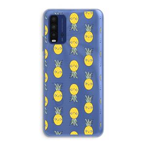 CaseCompany Ananas: Xiaomi Redmi 9T Transparant Hoesje