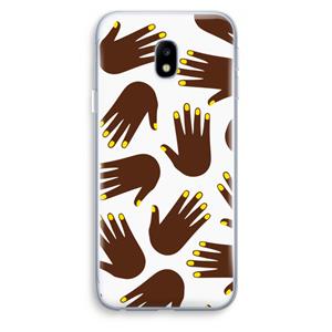 CaseCompany Hands dark: Samsung Galaxy J3 (2017) Transparant Hoesje