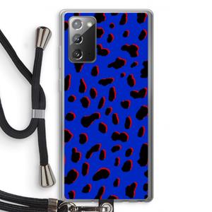 CaseCompany Blue Leopard: Samsung Galaxy Note 20 / Note 20 5G Transparant Hoesje met koord