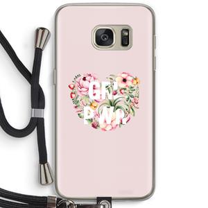 CaseCompany GRL PWR Flower: Samsung Galaxy S7 Transparant Hoesje met koord