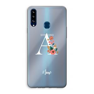 CaseCompany Pink Bouquet: Samsung Galaxy A20s Transparant Hoesje