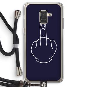 CaseCompany F**k U: Samsung Galaxy A8 (2018) Transparant Hoesje met koord