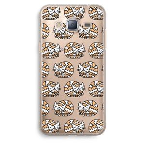 CaseCompany Slapende poes: Samsung Galaxy J3 (2016) Transparant Hoesje
