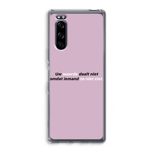CaseCompany uw waarde daalt niet: Sony Xperia 5 Transparant Hoesje