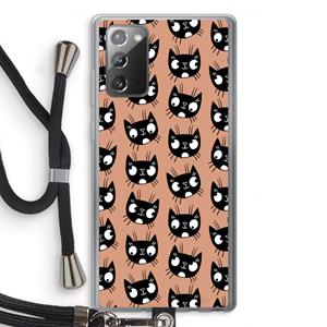 CaseCompany Kat: Samsung Galaxy Note 20 / Note 20 5G Transparant Hoesje met koord