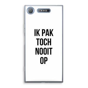 CaseCompany Ik pak nooit op: Sony Xperia XZ1 Transparant Hoesje