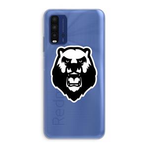 CaseCompany Angry Bear (white): Xiaomi Redmi 9T Transparant Hoesje