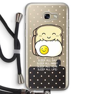 CaseCompany Sleep All Day: Samsung Galaxy A5 (2017) Transparant Hoesje met koord