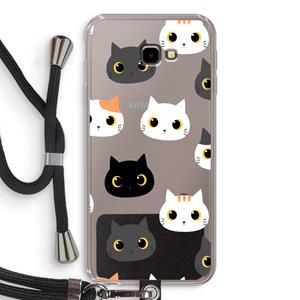 CaseCompany Katten: Samsung Galaxy J4 Plus Transparant Hoesje met koord