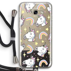CaseCompany Rainbow Unicorn: Samsung Galaxy A5 (2017) Transparant Hoesje met koord