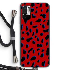 CaseCompany Red Leopard: Xiaomi Redmi Note 10 5G Transparant Hoesje met koord