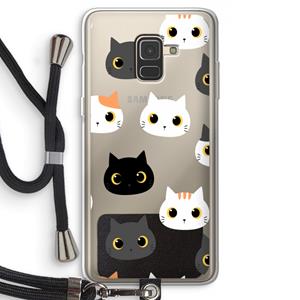 CaseCompany Katten: Samsung Galaxy A8 (2018) Transparant Hoesje met koord