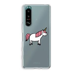CaseCompany Eenhoorn: Sony Xperia 5 III Transparant Hoesje
