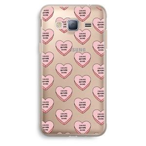 CaseCompany Chicks before dicks: Samsung Galaxy J3 (2016) Transparant Hoesje