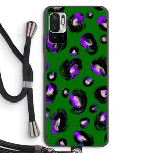 CaseCompany Green Cheetah: Xiaomi Redmi Note 10 5G Transparant Hoesje met koord