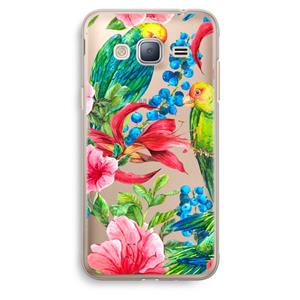 CaseCompany Papegaaien: Samsung Galaxy J3 (2016) Transparant Hoesje