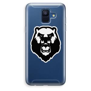 CaseCompany Angry Bear (white): Samsung Galaxy A6 (2018) Transparant Hoesje