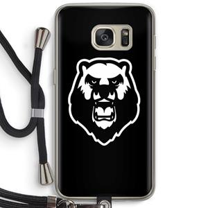 CaseCompany Angry Bear (black): Samsung Galaxy S7 Transparant Hoesje met koord