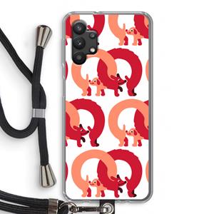 CaseCompany Dogs: Samsung Galaxy A32 5G Transparant Hoesje met koord