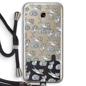 CaseCompany Poezen: Samsung Galaxy A5 (2017) Transparant Hoesje met koord