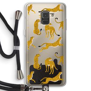 CaseCompany Luipaard: Samsung Galaxy A8 (2018) Transparant Hoesje met koord