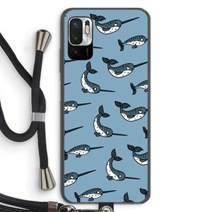 CaseCompany Narwhal: Xiaomi Redmi Note 10 5G Transparant Hoesje met koord