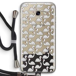 CaseCompany Zwanen: Samsung Galaxy A5 (2017) Transparant Hoesje met koord