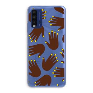 CaseCompany Hands dark: Xiaomi Redmi 9T Transparant Hoesje
