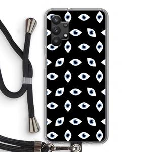 CaseCompany Eyes pattern: Samsung Galaxy A32 5G Transparant Hoesje met koord