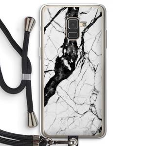 CaseCompany Witte marmer 2: Samsung Galaxy A8 (2018) Transparant Hoesje met koord