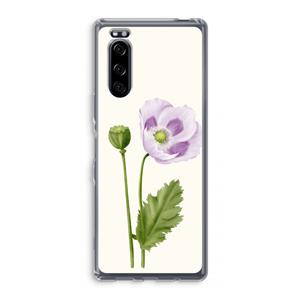 CaseCompany Purple poppy: Sony Xperia 5 Transparant Hoesje