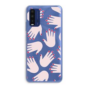 CaseCompany Hands pink: Xiaomi Redmi 9T Transparant Hoesje