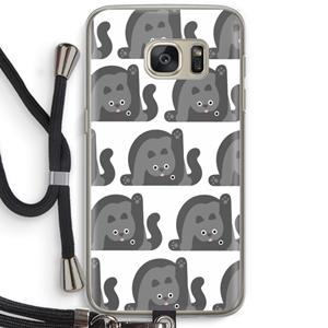 CaseCompany Cats: Samsung Galaxy S7 Transparant Hoesje met koord