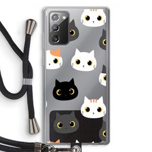CaseCompany Katten: Samsung Galaxy Note 20 / Note 20 5G Transparant Hoesje met koord