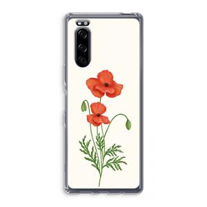 CaseCompany Red poppy: Sony Xperia 5 Transparant Hoesje
