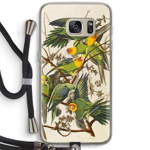 CaseCompany Carolinaparkiet: Samsung Galaxy S7 Transparant Hoesje met koord